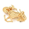 Golden Zinc Alloy with Rhinestone Brooches JEWB-B018-03G-10-2