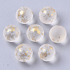 Transparent Spray Painted Frosted Glass Beads GLAA-N035-05A-02-1