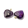 Natural Amethyst Pendants G-P588-01G-09-2