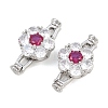 Brass Pave Cubic Zirconia Fold Over Clasps CU-CBAA6E8-13P-1