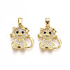 Brass Micro Pave Cubic Zirconia Pendants KK-N257-28G-1