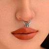304 Stainless Steel Halloween Spider Hoop Nose Rings for Men Women AC7796-4