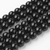 Natural Black Onyx Beads Strands G-G735-60-8mm-A-1