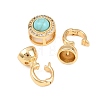 Brass Micro Pave Clear Cubic Zirconia Fold Over Clasps KK-U059-63G-2
