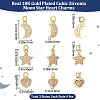 12Pcs 3 Style Brass Micro Pave Clear Cubic Zirconia Charms KK-BBC0007-24-2