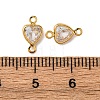 Brass Pave Clear Cubic Zirconia Connector Charms KK-Z121-06G-03-3