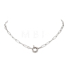 304 Stainless Steel Paperclip Chain Necklaces for Women NJEW-JN06034-02-3