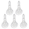 5Pcs Sterling Silver Rhinestone Settings STER-PH0005-13-1