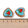 Handmade Heart Lampwork Beads Strands LAMP-P069-04A-01-3