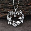 Flower & Mushroom Zinc Alloy Pendant Necklaces FS-WG17225-02-1