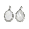 Brass Pave Natural Shell Pendants KK-Z078-15P-1