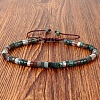 Natural Indian Agate Heishi Beads Adjustable Braided Bracelets for Men Women LS-BX7041-29-1