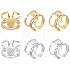 Unicraftale 6Pcs 2 Colors 304 Stainless Steel Open Cuff Ring Components STAS-UN0056-76-1