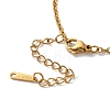 201 Stainless Steel Cable Chain Rectangle with Letter Pendant Necklaces NJEW-M070-01G-I-3