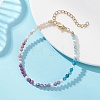 Natural Ruby & Apatite & Sunstone & Rhodonite & Amethyst & Shell Pearl Beaded Bracelets for Women BJEW-JB13555-01-1