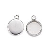 Tarnish Resistant 304 Stainless Steel Pendant Cabochon Settings LS-STAS-G127-13-8mm-P-1