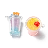 Transparent Resin Imitation Drink Pendants RESI-E041-01-3