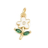 Brass Micro Pave Colorful Cubic Zirconia Pendants KK-E798-02C-G-1
