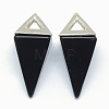 Natural Obsidian Pendants KK-E757-D-10P-1