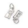 Brass Micro Pave Clear Cubic Zirconia Charms KK-B170-15P-2