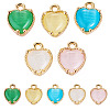 5Pcs 5 Colors Heart Brass Charms KK-TADJ0001-13-1