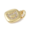 Rack Plating Brass Micro Pave CLear Cubic Zirconia Charms KK-E110-14G-D-2