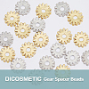 20Pcs 2 Colors Brass Micro Pave Cubic Zirconia Bead Spacers ZIRC-DC0001-17-3