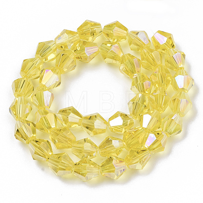 Electroplate Glass Beads Strands EGLA-Q118-8mm-B30-1