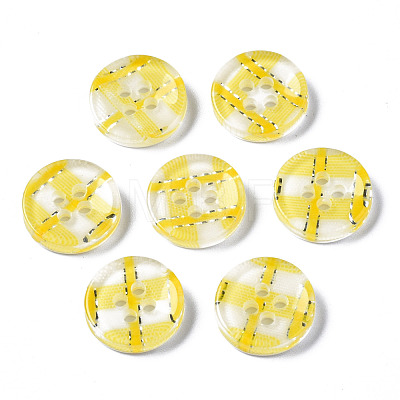 Resin Buttons BUTT-N017-01G-1