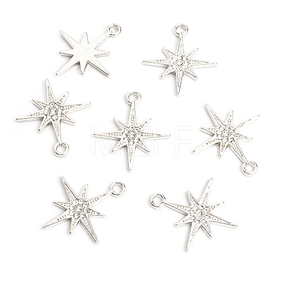 Zinc Alloy Rhinestone Pendants ALRI-WH0001-09P-1