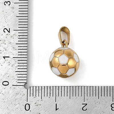 Trendy Necklace Findings 304 Stainless Steel FootBall/Soccer Ball Pendants STAS-L012-B01G-04-1