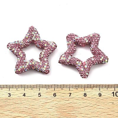 Star Shape Polymer Clay Rhinestone Beads CLAY-NH0001-06P-1