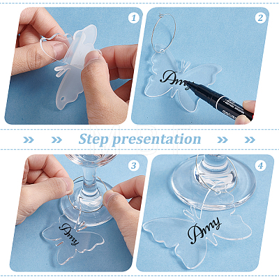 DIY Blank Wine Glass Charm Making Kit DIY-FG0004-59C-1