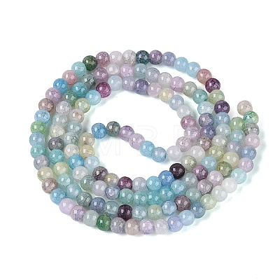 Ombre Effect Dyed Crackle Glass Beads Strands GLAA-Q106-01A-B27-1