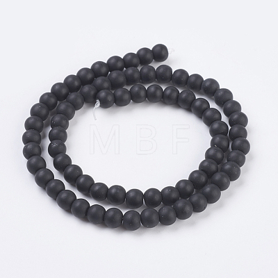Synthetical Black Stone Beads Strands X-G-G508-7-1