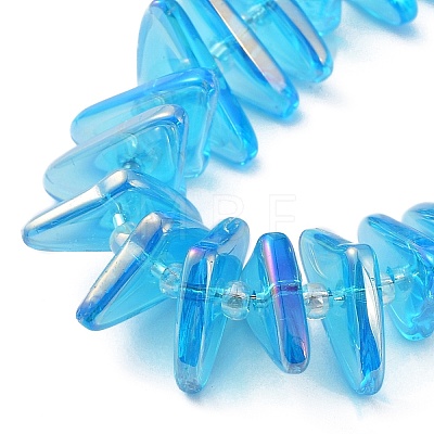 Electroplate Transparent Glass Beads Strands EGLA-R114-01G-1