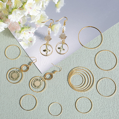 100pcs 5 Styles Brass Linking Rings KK-SP0002-19-1