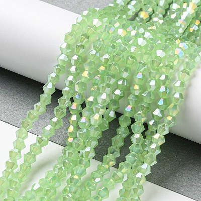 Imitation Jade Electroplate Glass Beads Strands EGLA-A039-J6mm-B01-1