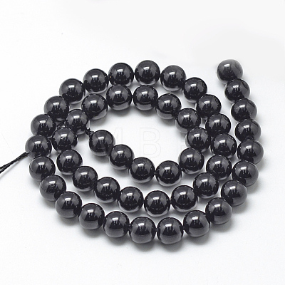 Natural Black Tourmaline Beads Strands G-R446-4mm-19-1