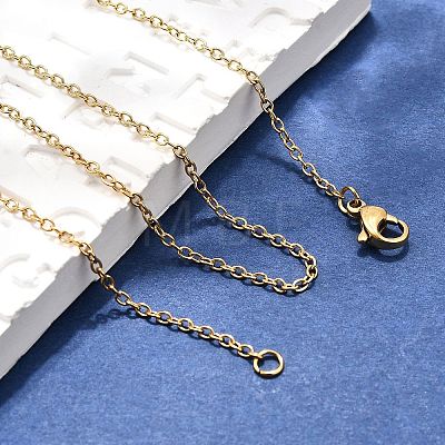 Ion Plating(IP) 304 Stainless Steel Cable Necklaces MAK-N016-12G-1