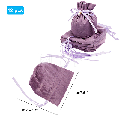  Velvet Jewelry Bags with Drawstring & Plastic Imitation Pearl TP-NB0001-20E-1