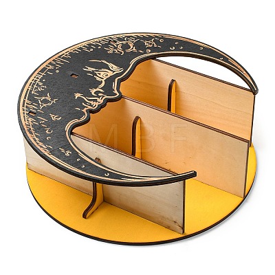 Wooden Crescent Moon Shelf for Crystals WICR-PW0004-001C-1