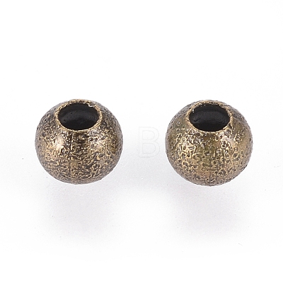 Antique Bronze Color Textured Round Beads X-EC247-NFAB-1