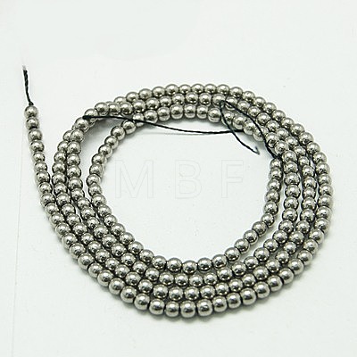 Non-magnetic Synthetic Hematite Beads Strands G-K015-4mm-07-1