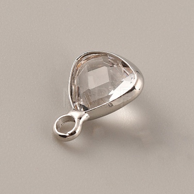 Faceted Glass Pendants GLAA-WH0030-13P-04-1
