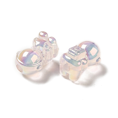UV Plating Rainbow Iridescent Acrylic Beads PACR-M002-06D-1
