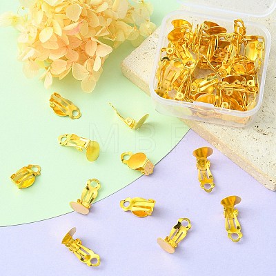 50Pcs Iron Clip-on Earring Settings IFIN-YW0001-99-1