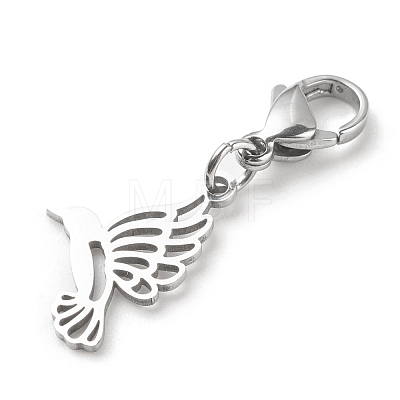 Non-Tarnish 201 Stainless Steel Bird Pendant Decorations HJEW-JM00652-03-1