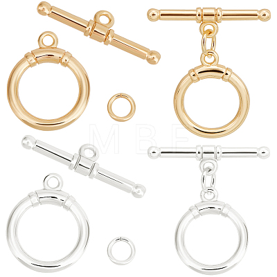 Beebeecraft 10Pcs 2 Colors Brass Toggle Clasps KK-BBC0013-61-1