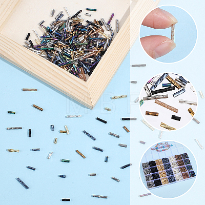 7490Pcs Glass Twisted Bugle Beads SEED-PA0001-27-1